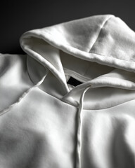 Neatly A Folded Hoodie Hanging on a Hanger Against a Dark Background.