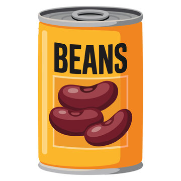 Isolated canned beans vector illustration suitable for food packaging grocery branding preserved legumes and nutrition related visuals