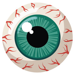 Isolated spooky halloween eyeball vector illustration created for horror themes halloween decoration creepy character design and scary artwork