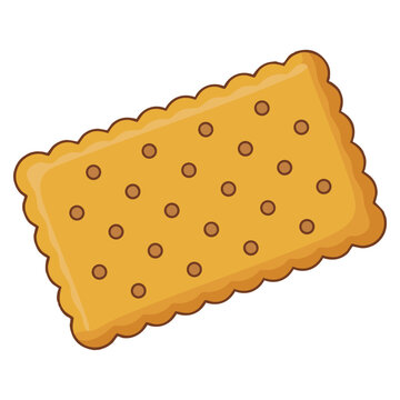 Isolated rectangle cracker biscuit vector illustration suitable for snack branding bakery food packaging menu graphics and advertising design usage