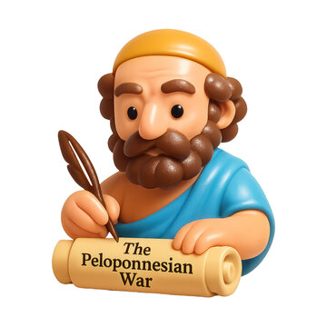 PNG Cartoon historian writing scroll