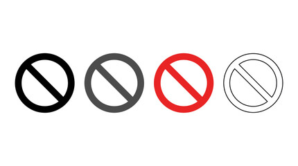 Naklejka na ściany i meble ban icon , different style flat icon set. Line, solid and filled outline colorful icon , vector sign and symbol 