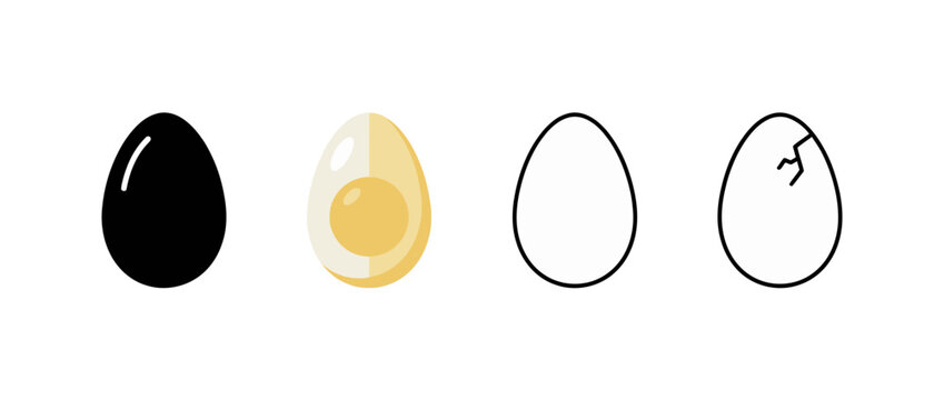 egg icon , different style flat icon set. Line, solid and filled outline colorful icon , vector sign and symbol 