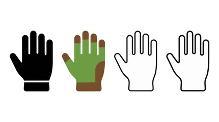 Obraz premium gardening glove icon , different style flat icon set. Line, solid and filled outline colorful icon , vector sign and symbol 