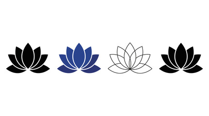 Fototapeta premium lotus flower icon , different style flat icon set. Line, solid and filled outline colorful icon , vector sign and symbol 