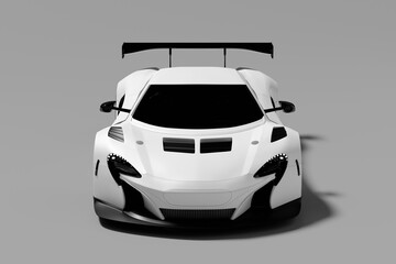 3D illustration of a modern generic car isolated on white background