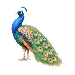 Obraz premium PNG Colorful majestic peacock illustration.