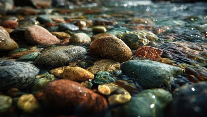 Obraz premium River Stones in Clear Water