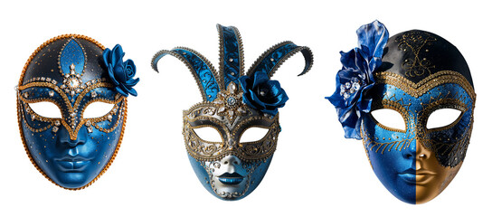 Beautiful luxury carnival mask isolated on transparent background