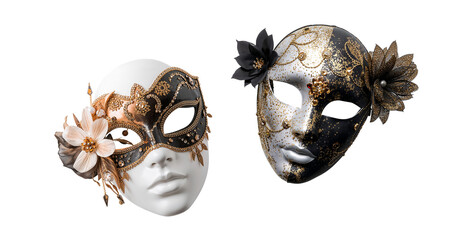 Beautiful luxury carnival mask isolated on transparent background