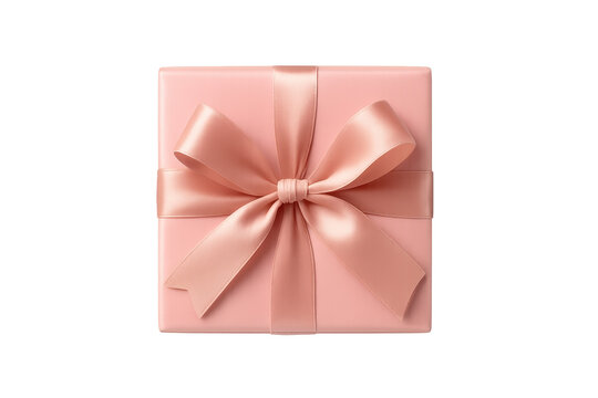Pink gift box with ribbon bow celebrating special occasion