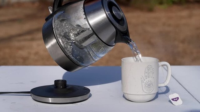 Slow motion water pour 