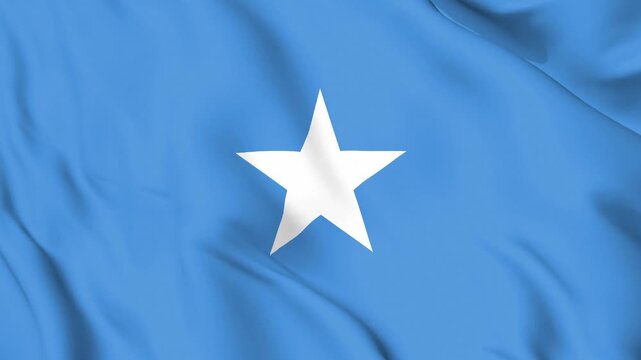 Realistic Somalia Flag Waving, 4K Loop, East Africa Horn Politics
