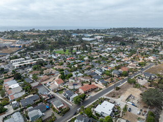 Obraz premium Aerial view of Wealthy Del Mar town in San Diego South California, USA. 