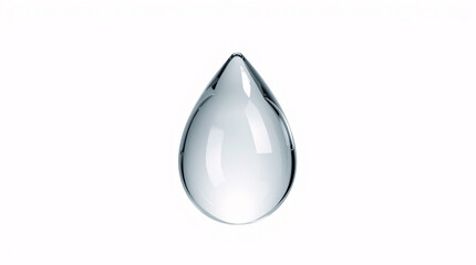 Fototapeta premium Water drop icon on white background with shiny clear droplet