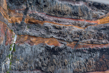 Fototapeta premium Los Gigantes cliff detail seen from a boat