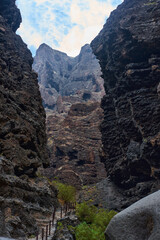 Hiking trail through Masca gorge