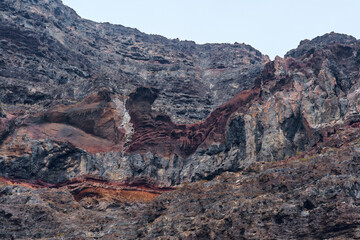 Los Gigantes cliff detail seen from a boat
