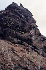 Los Gigantes cliff detail seen from a boat