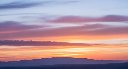 Fototapeta premium Vibrant Sunset Mountain Range.