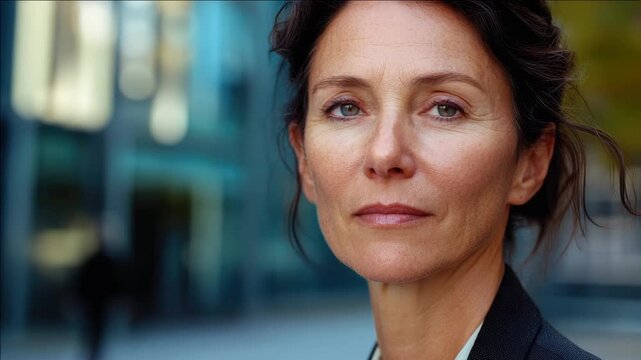Professional female face with neutral expression