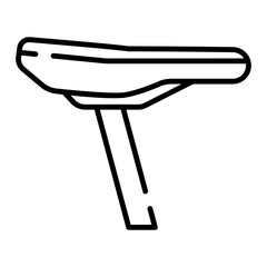 Bicycle saddle, bike seat black line icon