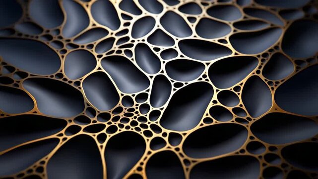 Bubbles appear and change shape on a dark surface. The shifting patterns create an interesting visual effect. Each frame shows different designs and forms of the bubbles.