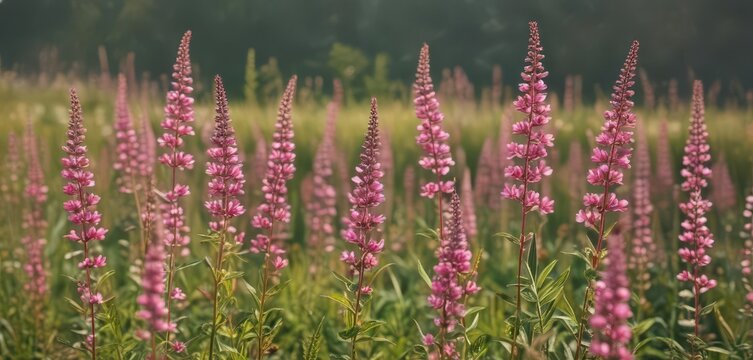 Delicate pink sainfoin flowers bloom in the wild  ,  meadow flowers,  soft colors ,  nature