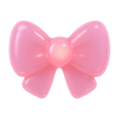 Fototapeta premium PNG Glossy pink bow illustration.