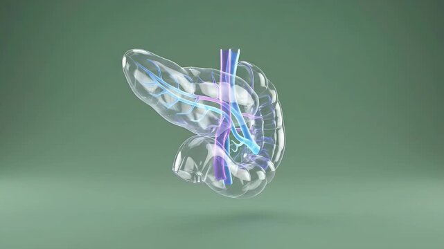 3D Transparent Human Pancreas Anatomy with Ducts and Blood Vessels for Medical and Endocrine Studies