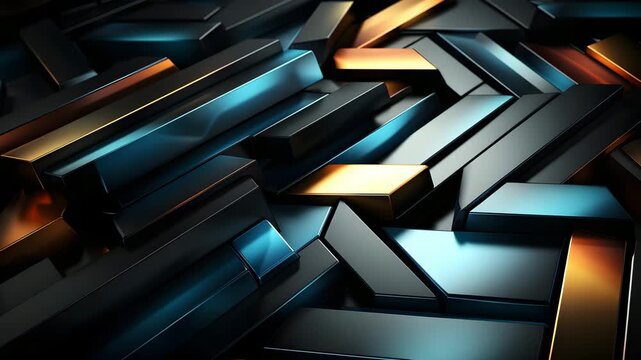 Shapes and colors interlock to form a striking pattern. This display showcases a modern art style with a focus on design and visual interest.