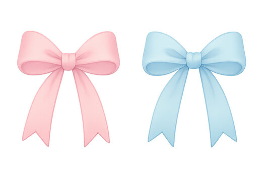 Pink and blue bows for gender reveal party