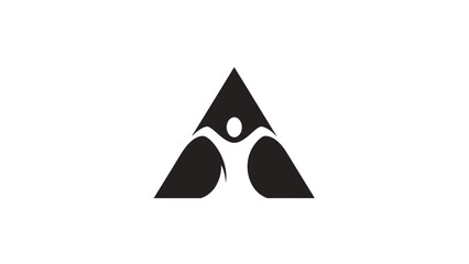 Fototapeta premium A black 3d vector icon design featuring a drop of oil and a drop of water within a triangle pyramid shape for a nature or business concept art illustration