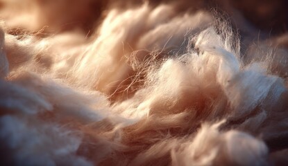 Naklejka premium Soft and fluffy fur texture with warm lighting.