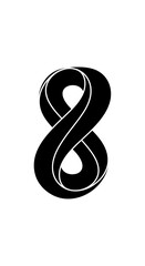 Fototapeta premium Conceptual Impossible Mobius Strip Intertwining Infinite Loop Silhouette. transparent.