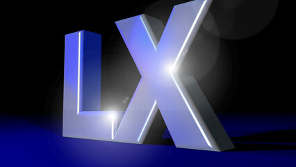 LX Superbowl football sign 3d blue