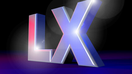 LX Superbowl football sign 3d blue red