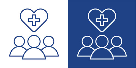 Public Health Blue And White Icon Style Collection
