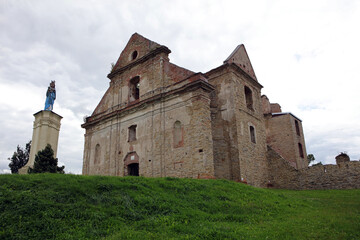View of the ruined monastery at Mariemont Hill in Zagorz Town, Poland
