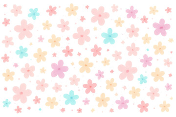 Pastel watercolor flowers forming a cute seamless pattern