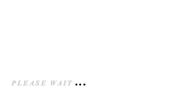 Animated text with please wait loading alpha channel 4k white background