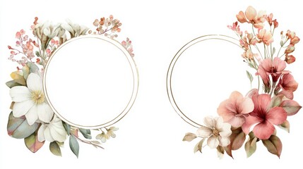 Obraz premium Watercolor floral frames