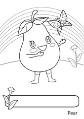 Naklejka premium Fruit characters coloring page