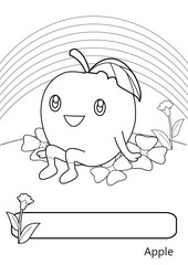 Naklejka premium Fruit characters coloring page