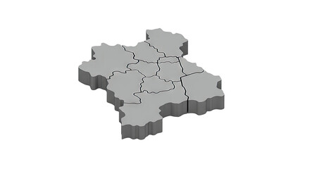 Obraz premium 3D Isometric Map of Administrative Divisions
