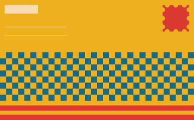 Design card retro bold vibrant unique colorful checkered abstract