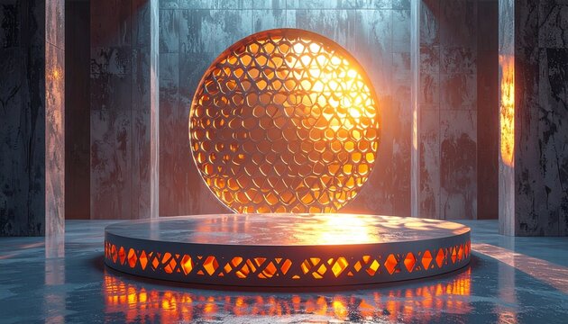 3D Printed Titanium Lattice Structure Podium Background
