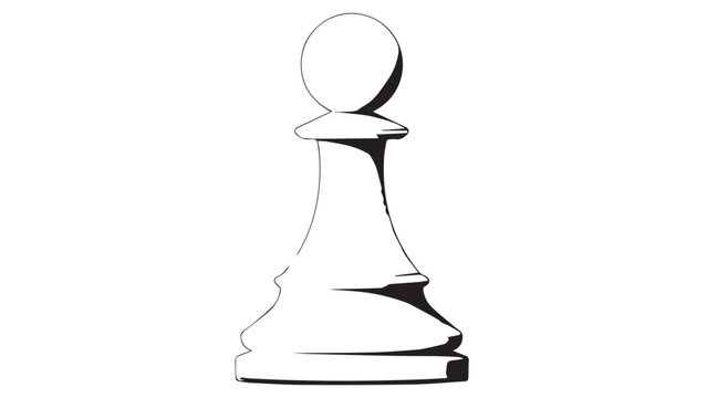 Minimalist line drawing of a bishop chess piece silhouette.