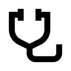 Outline stethoscope icon for medical diagnostic, doctor, and checkup.