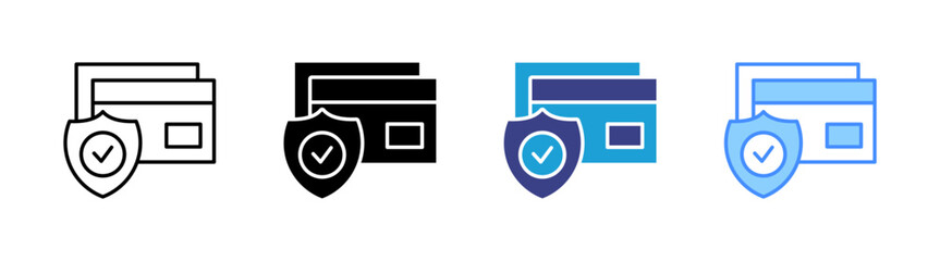 Secure Payment icon set multiple style collection